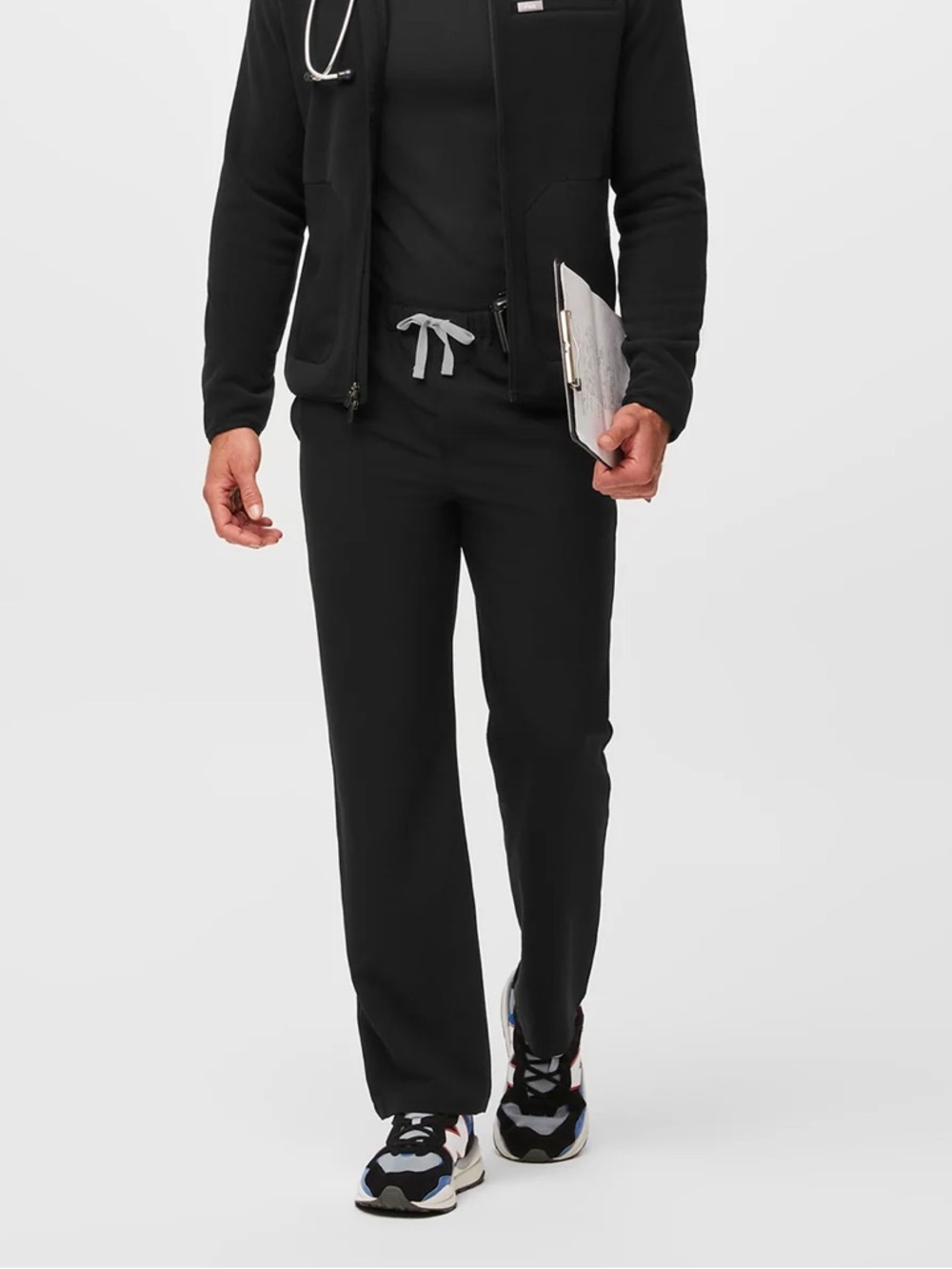 Figs Pisco Straight Leg Scrub Black Pants Mens Size XL/S